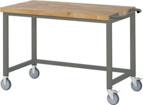 STIER Fahrbare Premium Werkbank aus Stahl und Holz, Mehrfarbig, B/T/H: 125,0 x 70,0 x 88,0 cm - Bild 1