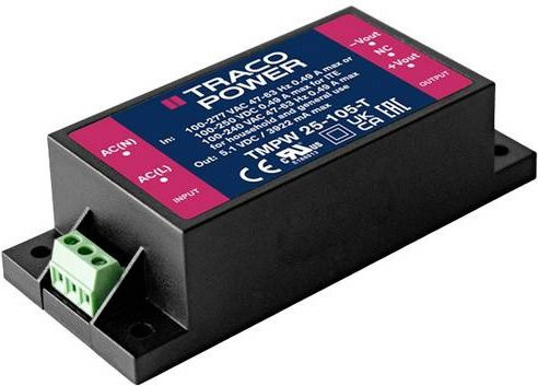 TracoPower TMPW 25-112-T AC/DC-Printnetzteil 12 V/DC 2.1A 25W in Schwarz - Bild 1