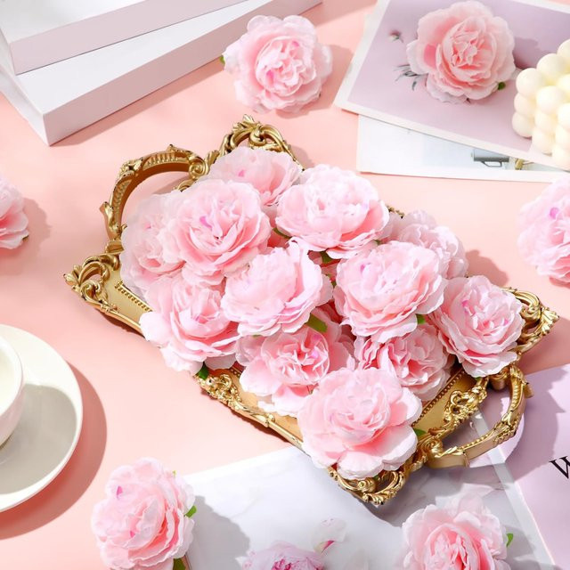 Künstliche Pfingstrosen aus Seide in Pink für Hochzeiten, Garten und DIY-Dekoration (5 oder 10 Stück) - Bild 1