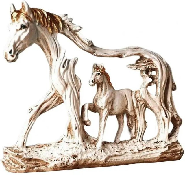 Galoppierende Pferdeskulptur aus Harz von Yiran Furniture als Tischdekoration und Tierfigur - Bild 1