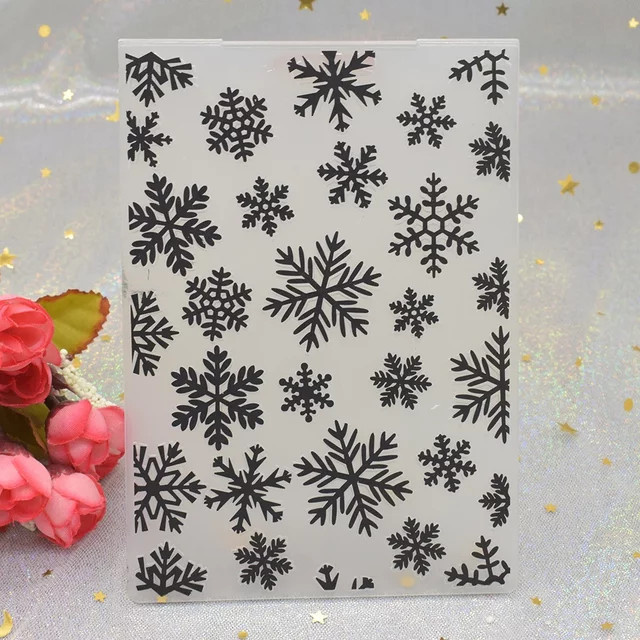 3D-Prägeordner mit Schneeflockenmuster aus Kunststoff für DIY Scrapbooking und Kartenherstellung - Bild 1