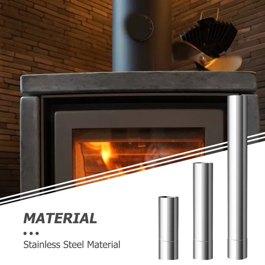 VIBRATITE Kaminrohr aus Edelstahl in Silber für Rauchkocher, Warmwasserbereiter und Heizsysteme - Bild 2