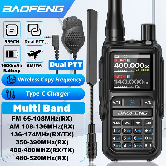 Baofeng UV 5R Mini Walkie-Talkie mit Bluetooth-Programmierung und USB-C, mehrfarbig - Bild 1