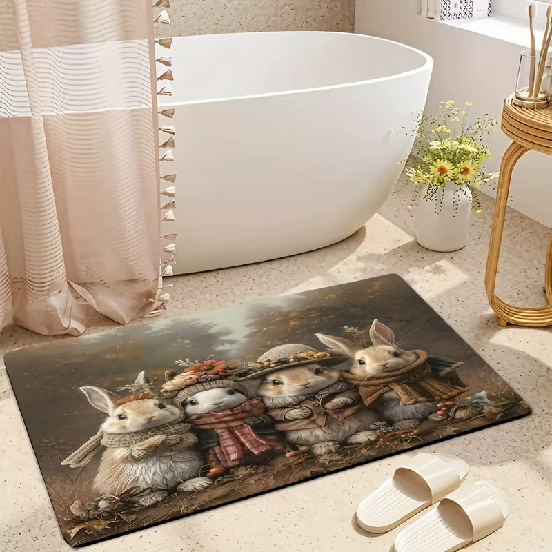 VIKAMA Willkommensmatte mit Osterhasen-Motiv, rechteckig, mehrfarbig, B/T: 60 x 40 cm - Bild 2