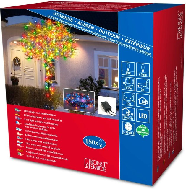 Konstsmide Micro LED Lichterkette mit 180 bunten LEDs für innen und außen, netzbetrieben, mehrfarbig - Bild 2