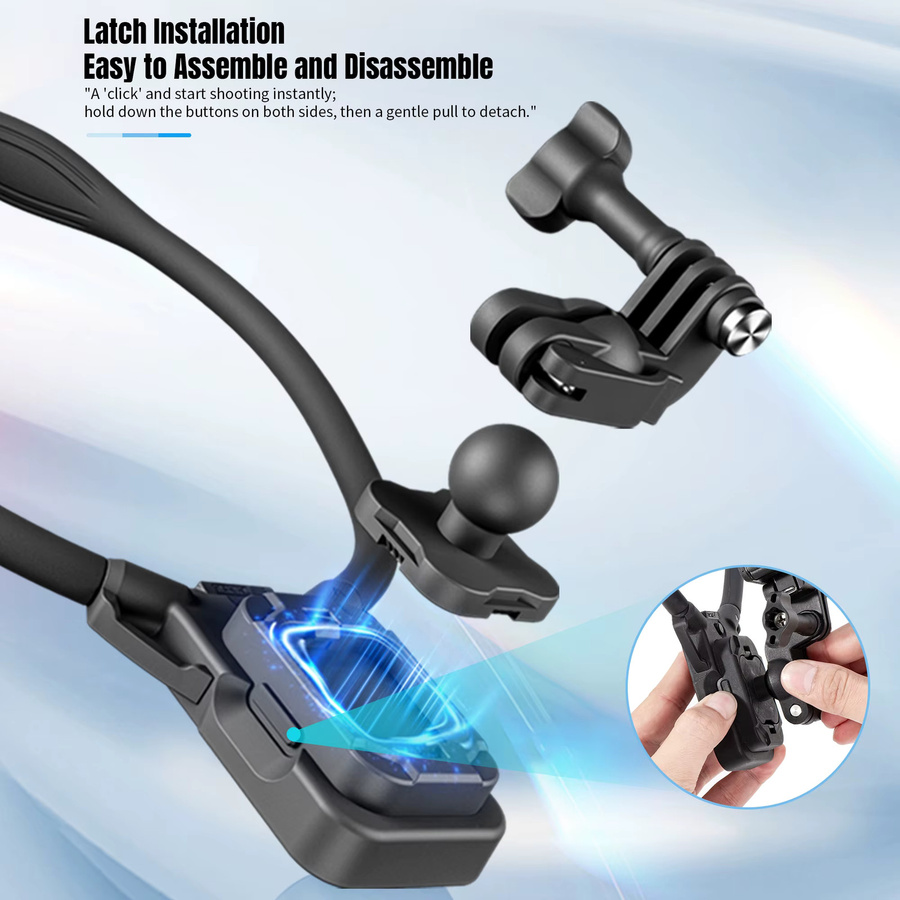 STARTRC V3 Magnetischer Brustgurt mit Halshalterung für DJI OSMO 360, Pocket 3, Action 3, Action 4 und Action 5 Pro in Schwarz - Bild 3