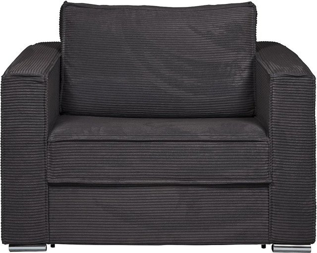 Vente-unique Schlafsessel Loreto Anthrazitgrau Breite: 128 cm - Bild 1