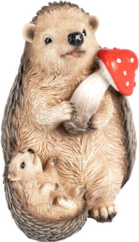Dekofigur Igel-Mama von viva domo in Braun und Rot für die Herbstdekoration - Bild 1