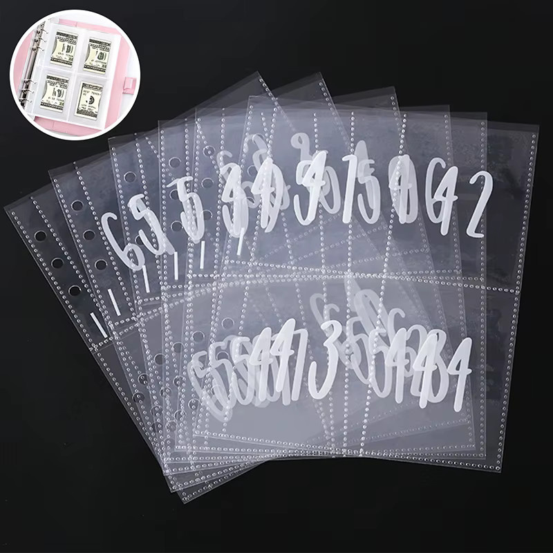 JETTING Sparbuch Set mit 100 transparenten Umschlägen und 25 selbstklebenden Einlagen im A5-Format - Bild 2