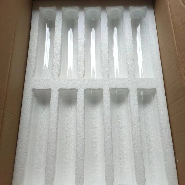10er Set transparente Glas-Kerzenhalter als runde Hohlröhren für Hochzeitsdekoration, Höhe: 25 cm - Bild 1