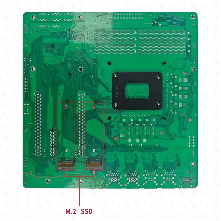 SZJN Z690 NAS-Motherboard für LGA1700 12.-14. Gen CPU, 4x DDR4 UDIMM, 4x M.2 NVMe, 8x SATA 3.0 und 4x 2.5G I226-V, Grün - Bild 4