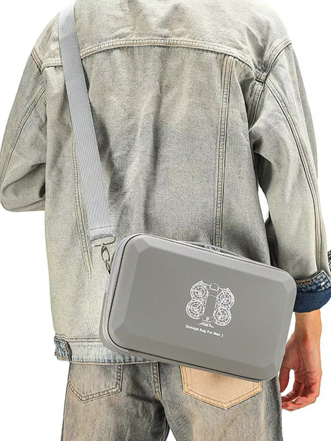 DJI NEO2 Flight Pass Rucksack in Grau mit Schultergurt, stoßfeste und tragbare Schutzhülle für deine Drohne - Bild 4