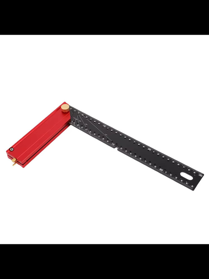 Zimmermanns-Quadratlineal aus Aluminiumlegierung in Rot, metrisches Dreieckslineal für präzise 90 Grad Messungen, Breite: 30,0 cm, Höhe: 16,5 cm - Bild 6