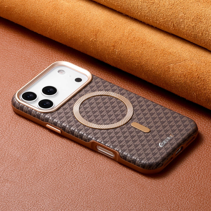 Luxuriöse Kunstleder-Handyhülle mit Magnet und kabellosem Laden für iPhone 17 Pro Max Air in Rot mit mattiertem Gefühl - Bild 2