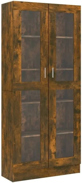 vidaXL Vitrinenschrank Räuchereiche mit Glastüren und Regalen, Braun, B: 82,5 cm, T: 30,5 cm, H: 185,5 cm - Bild 1