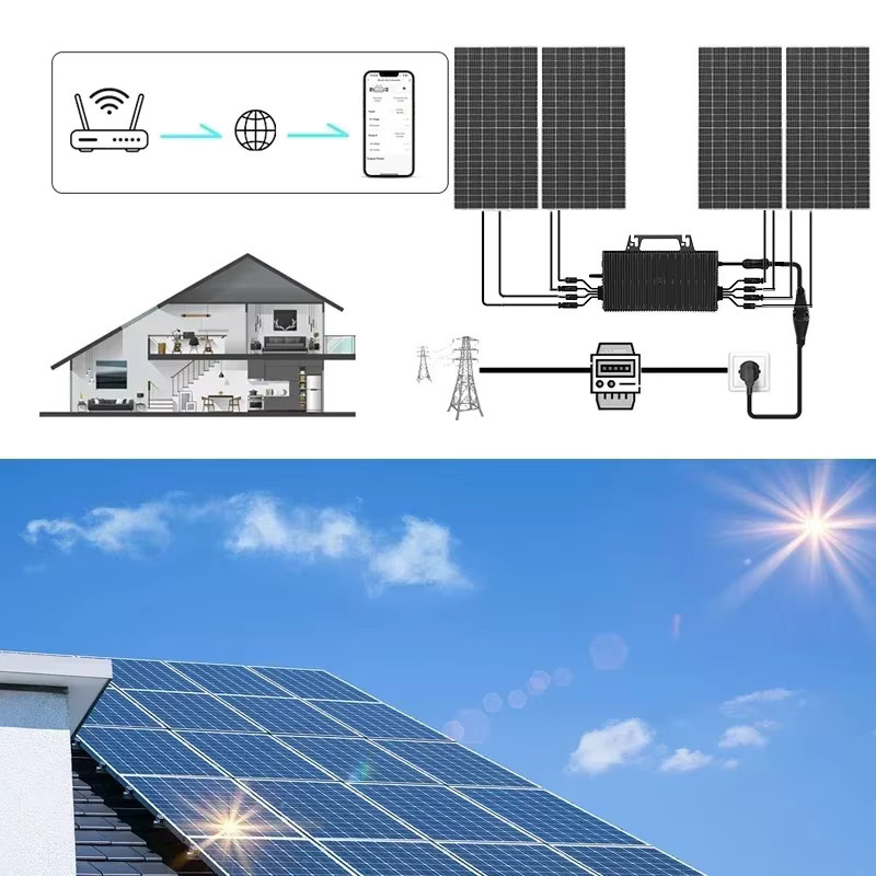 Sukflow 2400W Balkon-Mikrosolar-Wechselrichter mit WiFi für dein Balkonkraftwerk in Schwarz - Bild 2