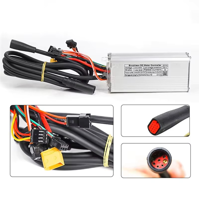 OUXI C80 Pro E-Bike Controller Ersatz 48V 6A EU-Version mit rotem Stecker für 250W 20 Zoll Fat E-Bike in Silber und Rot - Bild 2