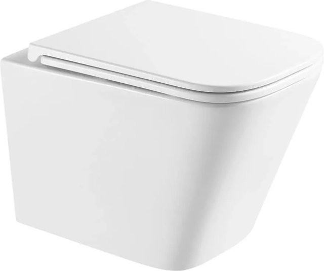 Swiss Aqua Technologies Wand-WC Toilette aus Keramik mit spülrandloser Tornado Spülung und SoftClose WC-Sitz in Weiß - Bild 1