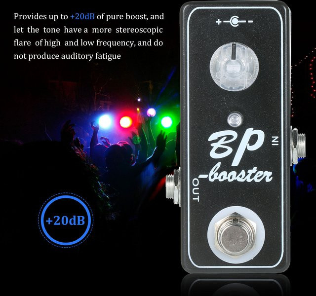 MOSKY BP Booster Audio Clean Boost Gitarrenpedal in Schwarz mit True Bypass Switching für Gitarre, Bass und Elektroakustik - Bild 1