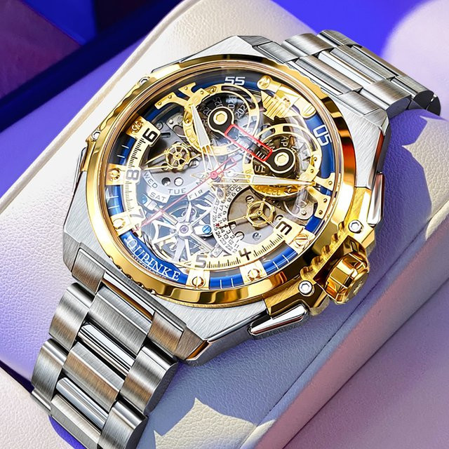 OUPINKE Armbanduhr Skelett, Automatik, Edelstahl, Herren - Bild 1