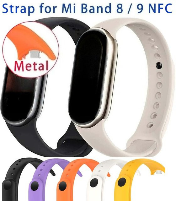 Xiaomi Armband für Mi Band 8 9, Silikon, Schwarz, NFC, Unisex - Bild 1