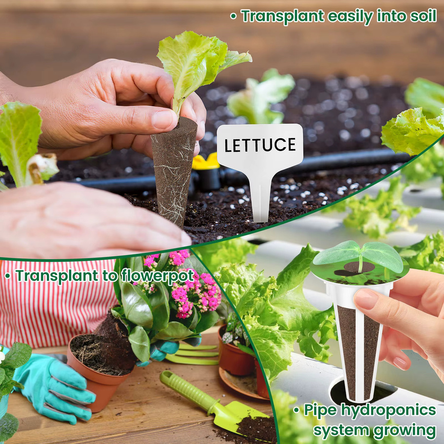 Hydroponic Pods Kit aus Kunststoff für die Pflanzenzucht mit optimaler Wasserspeicherung und Seed Starter Pads für dein Indoor-Growing - Bild 4