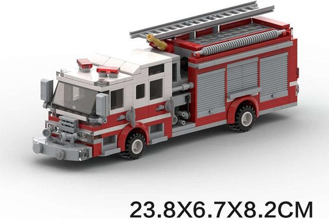 MOC Kleiner Feuerwehrauto Baustein Set, Lernspielzeug, ab 14 Jahre - Bild 1