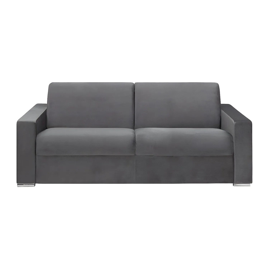 Vente-unique Schlafsofa Calito in Anthrazitgrau mit Samtbezug, Breite: 216 cm - Bild 2