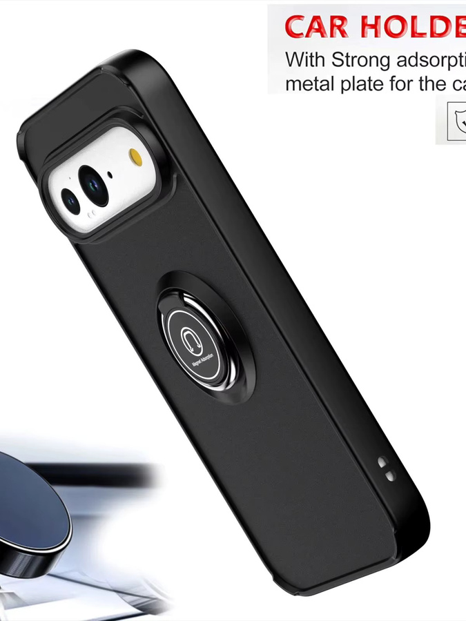 Stoßfeste MagSafe Handyhülle mit Magnetring und Ständer für Google Pixel 9 Pro XL, 10 Pro, 8, 7, 6 Pro in Schwarz und Grün - Bild 5