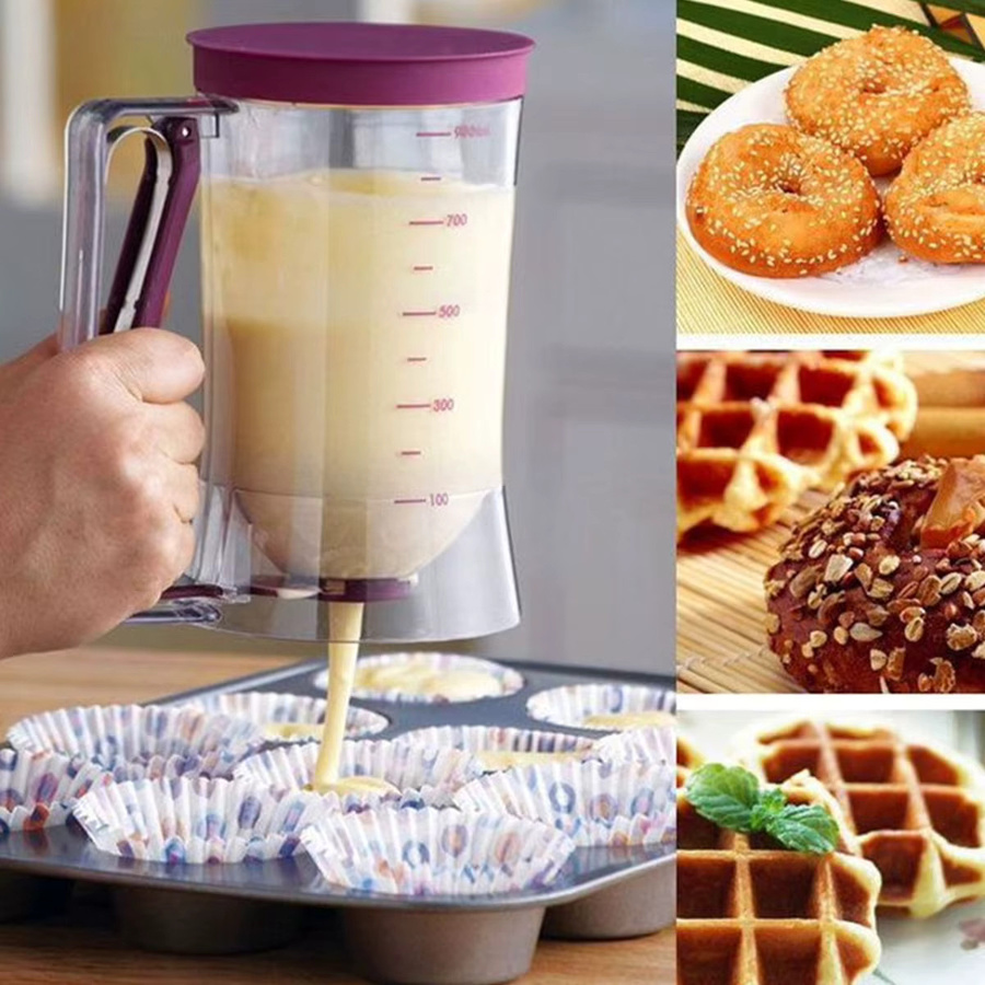 Willstar Teigspender aus Kunststoff, transparenter Trichter für Pfannkuchen, Cupcakes und Waffeln - Bild 3