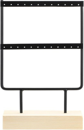 OutsideWorld Schmuckständer aus Metall mit 24 Löchern für Ohrringe und Halsketten in Weiß und Schwarz