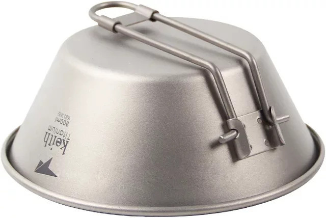 KEITH Ti5320 Schneeschüssel aus reinem Titan mit Klappgriff, Farbe: Silber, 300 ml - Bild 1