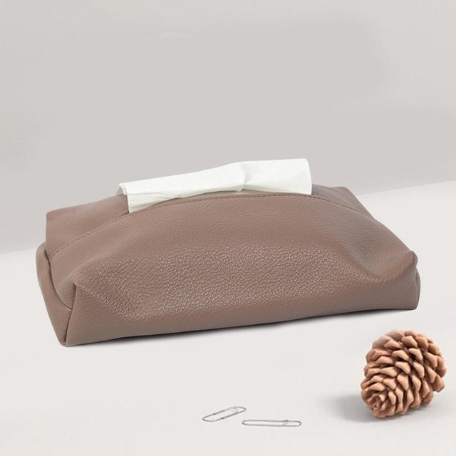 XYNN Taschentuchbox aus Leder in Violett und Braun für Wohnzimmer und Auto - Bild 1