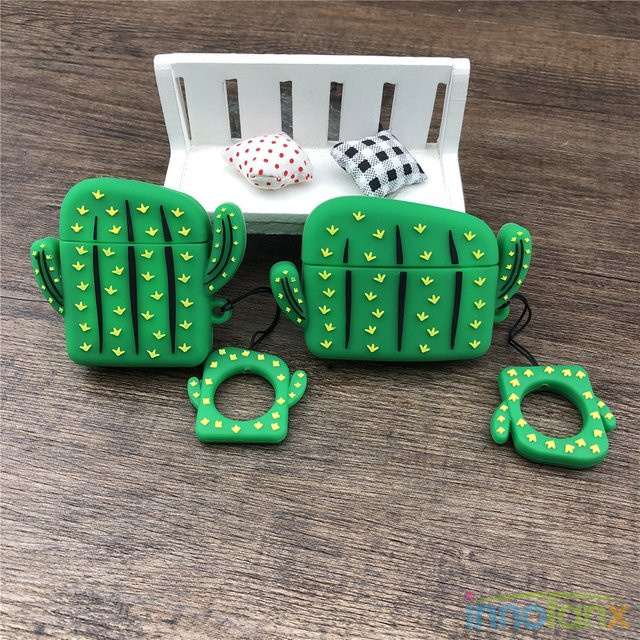 Grüne Kaktus Silikon Schutzhülle für Apple AirPods Pro und AirPods 2 - Bild 1