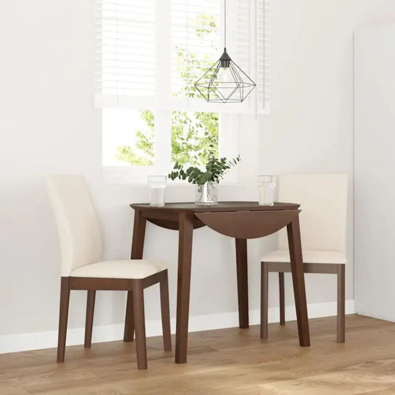 Vidaxl Esszimmerstühle Set aus 2 Stück in Braun mit Polsterkissen aus Stoff und Massivholz Gummibaum - Bild 1