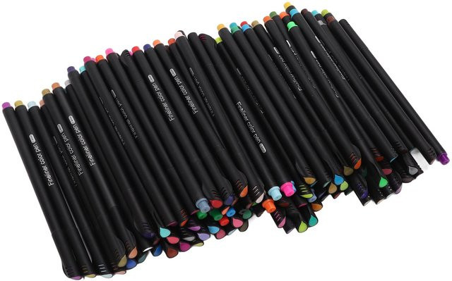 GoolRC Fineliner Set mit 100 Stück wasserlöslichen Pigmentstiften in Schwarz für DIY Bastelarbeiten - Bild 1