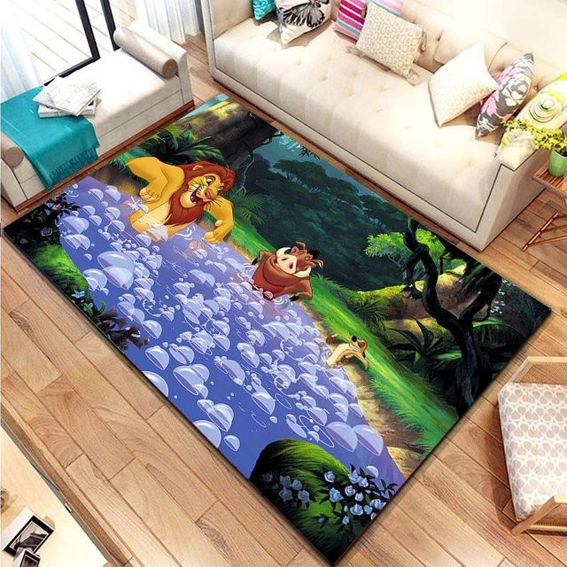 Verspielter Teppich im Savannen-Stil für Kinderzimmer und Wohnzimmer, mehrfarbig, B/T: 180 x 200 cm - Bild 1