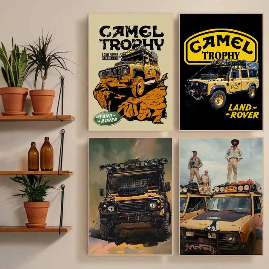 Camel Trophy D-Defender Wandaufkleber Retro Poster in Mehrfarbig für Wohnzimmer und Schlafzimmer - Bild 3