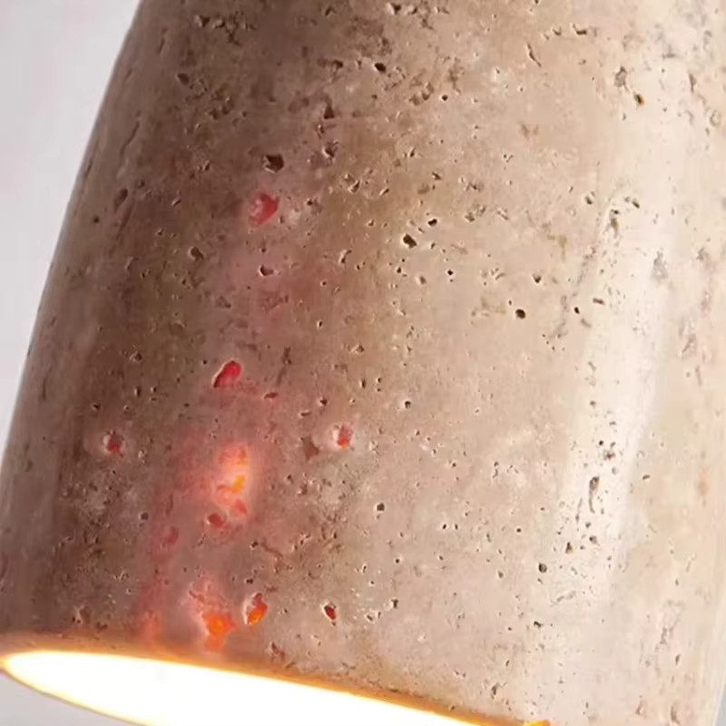 Moderne LED Pendelleuchte aus Naturstein in Gelb und Beige mit E27 Fassung für Schlafzimmer und Wohnräume - Bild 3