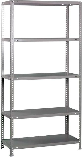 PROREGAL Schraubregal Panda Tall in Grau mit 5 verstellbaren Fachböden, H x B x T: 200 x 100 x 40 cm, Fachlast 100 kg, pulverbeschichtet - Bild 1