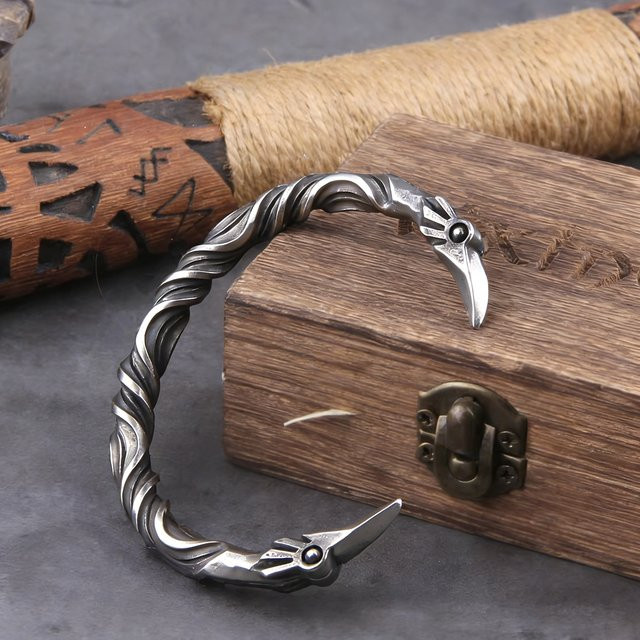 Vikings Jewelry Armband Odin's Rabenkopf, Edelstahl, Herren - Bild 1