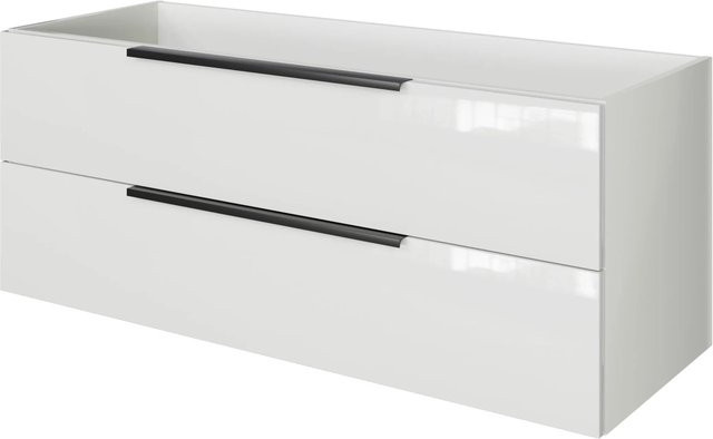 Pelipal Waschbeckenunterschrank Quantum 07 in Schneeweiß Glanz mit 2 Auszügen, Breite: 120 cm, Höhe: 48 cm, Tiefe: 43 cm - Bild 1