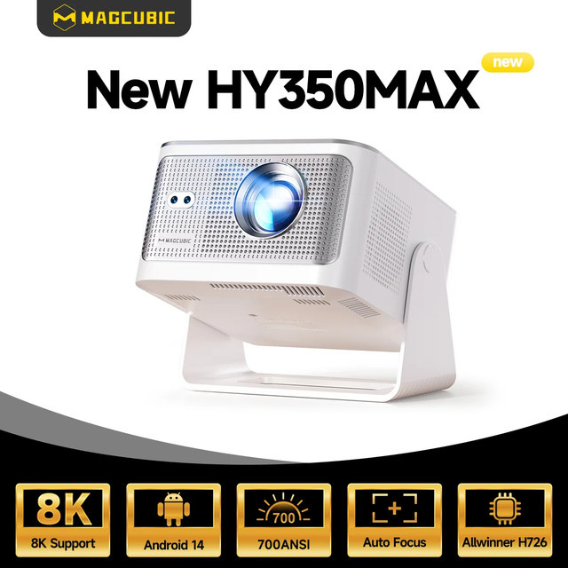 Magcubic HY350Max Projektor mit Android 14, Native 1080P, 8K Unterstützung, 900 ANSI, Autofokus, Wi-Fi 6 und Bluetooth 5.4, Farbe: Weiß - Bild 1