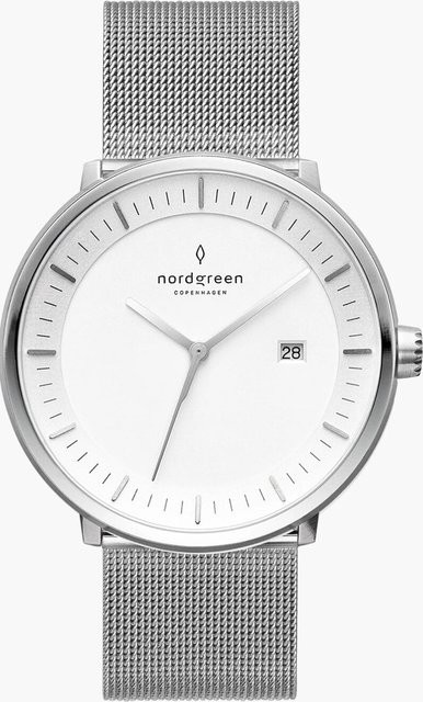 Nordgreen Herrenuhr Philosopher, Quarz, Edelstahl, 40 mm, Weiß - Bild 1