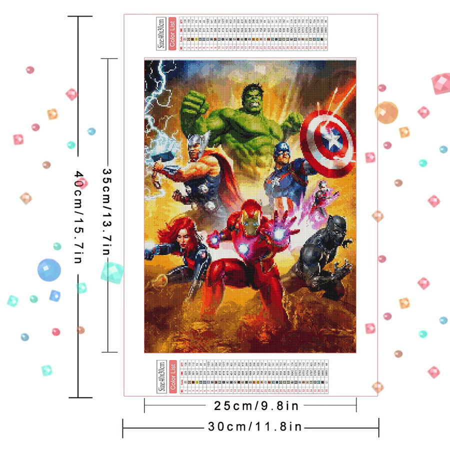 KAYOU Marvel Avengers 5D Diamant Malerei DIY Strass Bild Wanddeko Multicolour - Bild 2