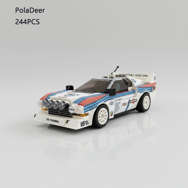 Poladeer Lancia 037 Martini Rally Auto, Bausteine, 244 Teile - Bild 1