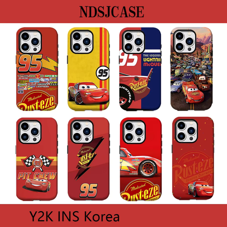 Cars Lightning McQueen 95 Handyhülle für Samsung Galaxy S20 S23 S24 S25 FE Plus Ultra 4G 5G mit luxuriöser Doppelschicht-Rückabdeckung - Bild 2
