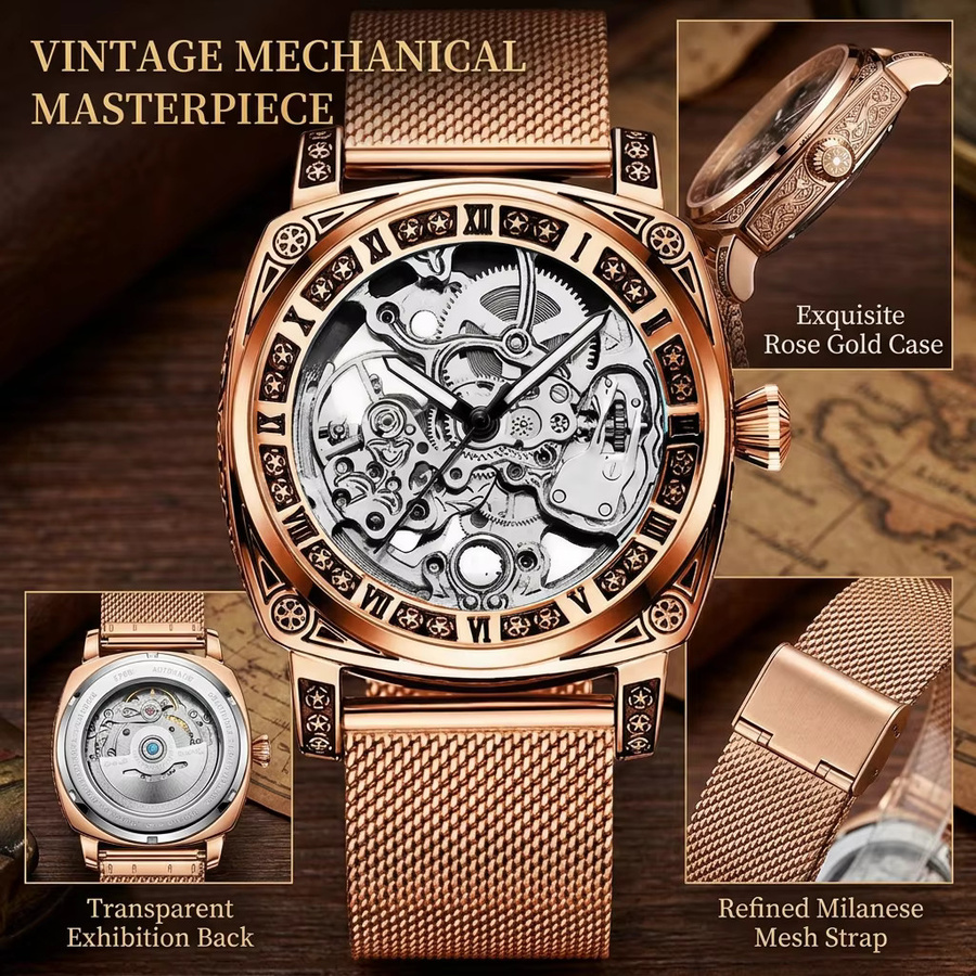CAROTIF Armbanduhr, Automatik, Edelstahl, Silber, Herren - Bild 4