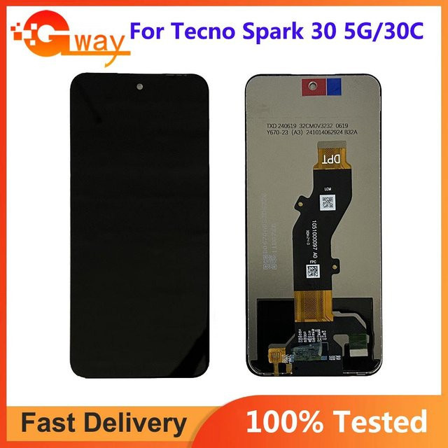 LCD-Bildschirm und Digitizer Vollbaugruppe für Tecno Spark 30C KL5 KL5N in Grau - Bild 1