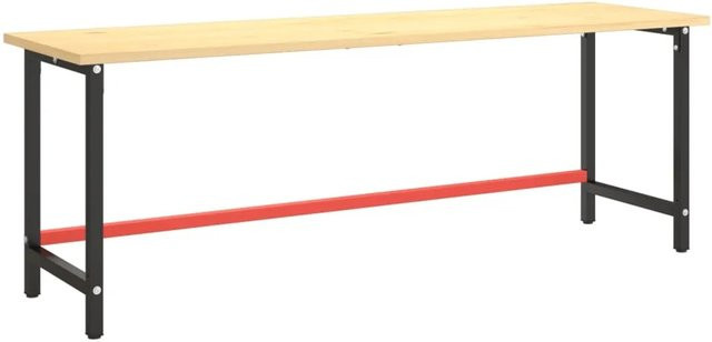 vidaXL Werkbankgestell aus Metall in MattSchwarz und MattRot, B/T/H: 220 x 57 x 79 cm - Bild 1